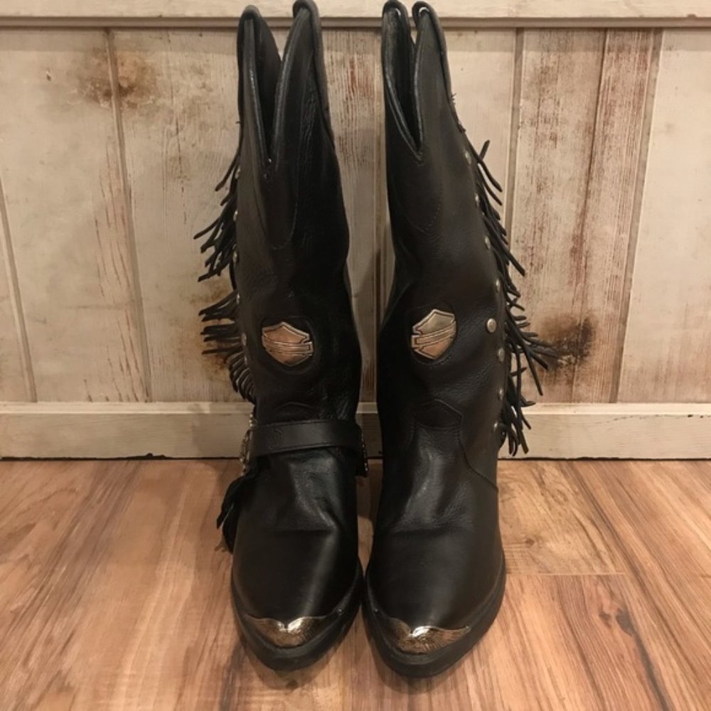 Harley Davidson Women's Leather Fringe Concho Boot